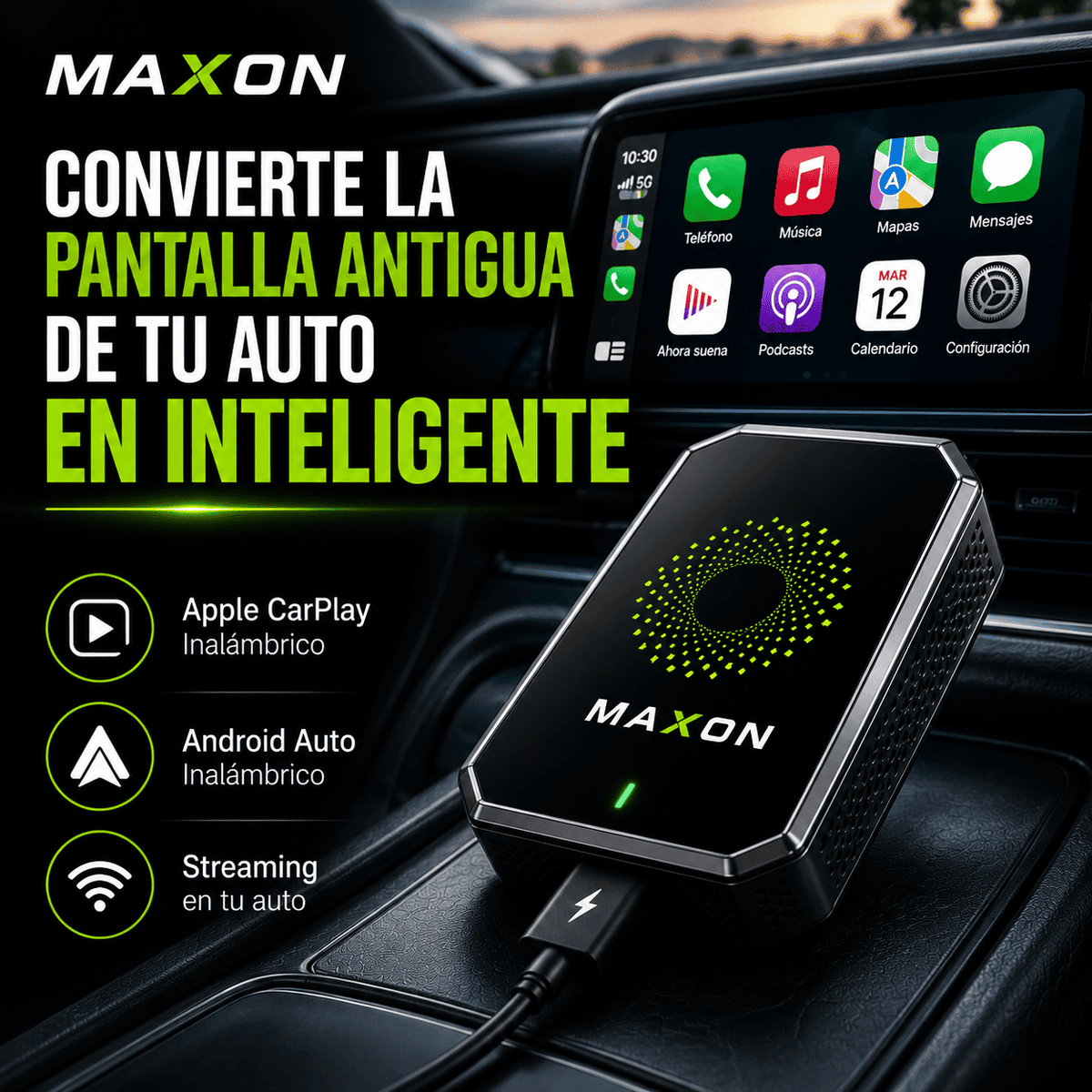 3 en 1 Adaptador Wireles CarPlay - AIBOX
