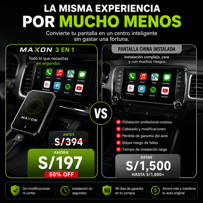 3 en 1 Adaptador Wireles CarPlay - AIBOX